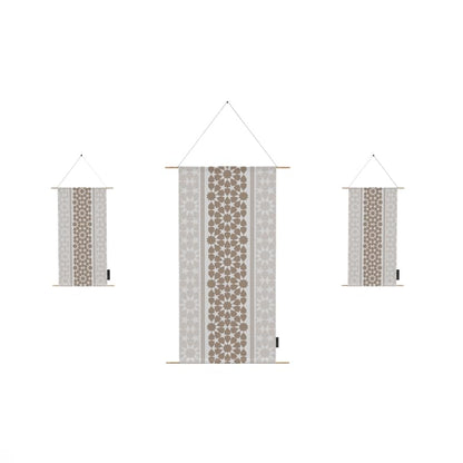 Ramadan's Unique Oasis Velvet Fabric Posters Set, a Wall Art Decor Kit for Festive Home Decor, Beige & White, a Beautiful Islamic Design for Living Room or Bedroom during Ramadan