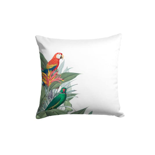 Canvas Dazzle Cushion Cover in White & Green, 40x40 cm, a durable decorative pillow with a fresh and vibrant pattern, perfect for brightening up your living space with a modern design