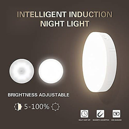 2 Pack Motion Sensor USB Rechargeable Light Indoor Rechargeable Puck Lights Lights for Kitchen