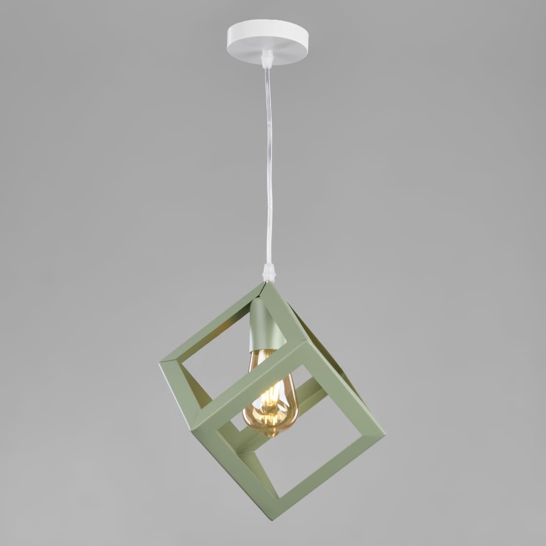 دلايه سقف علي شكل مكعب لون الاخضر من نجفه شوب Green cube pendant MGN1019 From Nagafa shop
