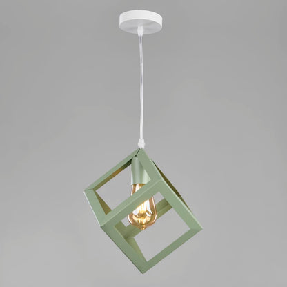 دلايه سقف علي شكل مكعب لون الاخضر من نجفه شوب Green cube pendant MGN1019 From Nagafa shop