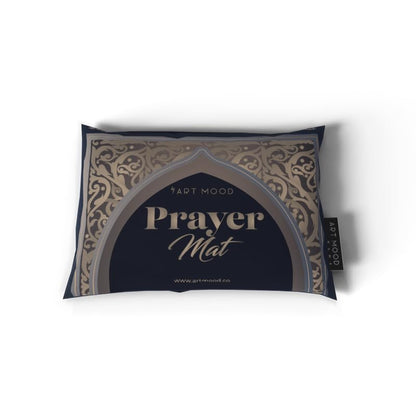 Al-Hedaya Velvet Prayer Mat, a Luxurious Islamic Rug in Blue & Beige from Soft Velvet Material, 68x117 cm, for Comfortable Prayer, Ideal for Home, Mosque, or as a Travel Janamaz