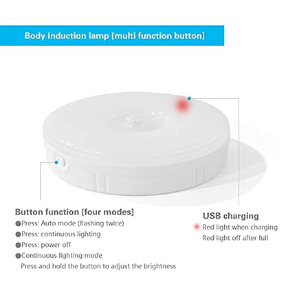 2 Pack Motion Sensor USB Rechargeable Light Indoor Rechargeable Puck Lights Lights for Kitchen