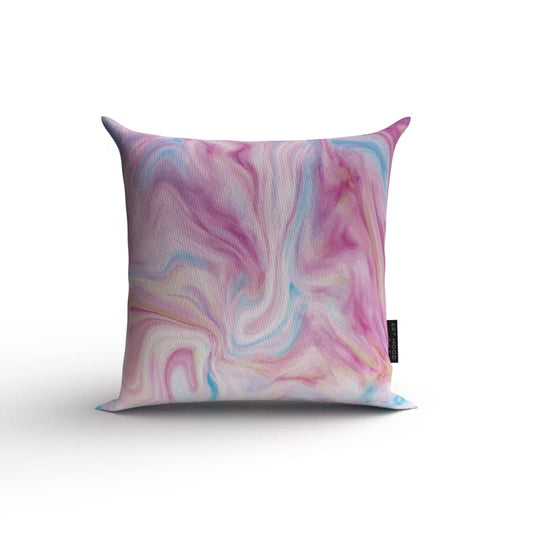 Pinky Marble Velvet Cushion Cover, a plush multicolor decorative pillow with a trendy and elegant pink marble pattern, 40x40 cm, a chic and luxurious accent for modern and glam decor styles