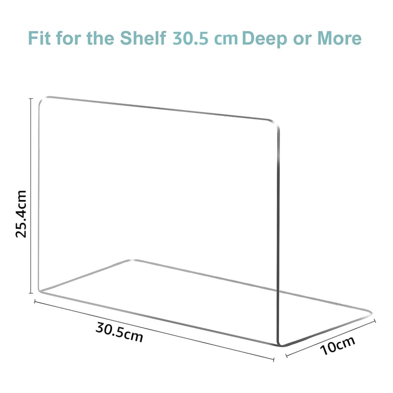 Clear Acrylic Shelf Dividers for Closet Organization 8 Pack, Heavy-Duty, Adjustable Separators for Clothing, Purses & Linens, for Bedroom & Wardrobe