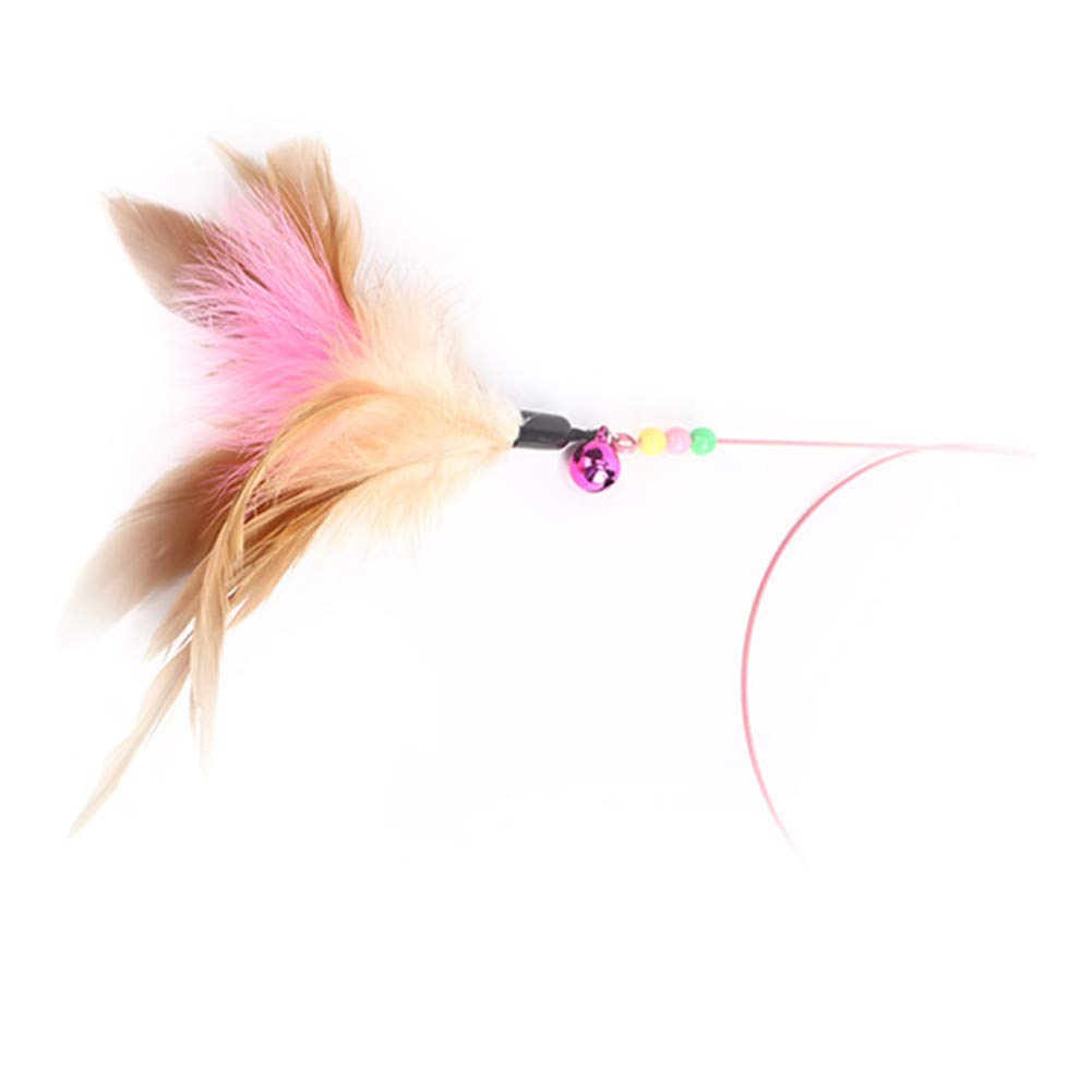 Blnboimrun 2PCS Pet Teaser Cat Toy Steel Wire Feather Interactive Cat Stick Training Kitten Wand Toys