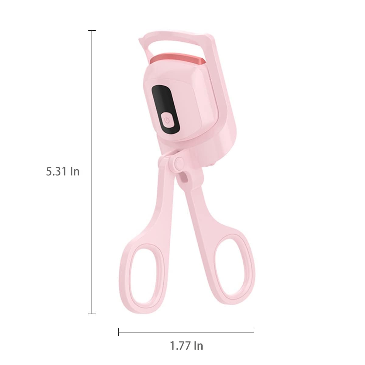 YelaJoy Heated Eyelash Curler, USB Rechargeable, 3 Heat Modes, LCD Display, Pink