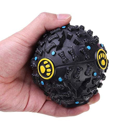 Dog cat dispenser ball pet squeaker chew toys squeaky sound leakage food ball for training - 2724458200482