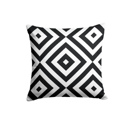 Velvet Mono Cushion Cover in Black & White, a plush 40x40 cm decorative pillow with a striking monochromatic pattern, adding a touch of modern luxury and bold graphic design to your sofa