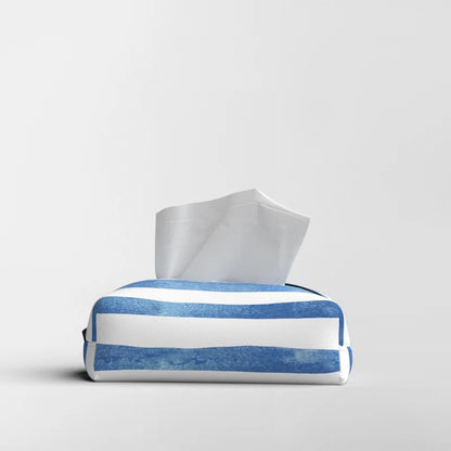 HOME Tissue Box, Fabric Exterior with Leather Inner Layer, Decorative Zippered Tissue Holder, Elegant Stitching, Durable Soft Material for Home Office Living Room or Bathroom