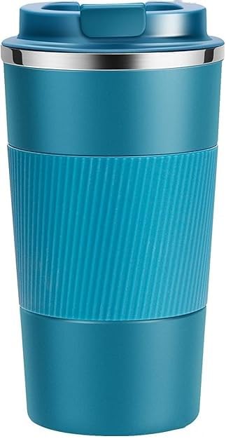Reusable Travel Coffee Mug 510ml, Double-Walled Insulated Stainless Steel Cup with Leakproof Lid, Eco-Friendly Portable Tumbler for Hot and Cold Drinks, BPA-Free