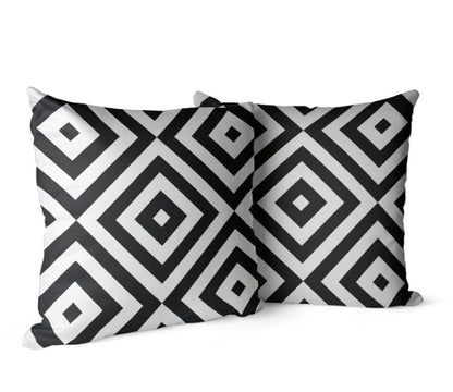 Canvas Mono Cushion Cover in Black & White, 40x40 cm, a durable decorative pillow with a bold monochromatic design, ideal for a modern, graphic, and high-contrast interior style
