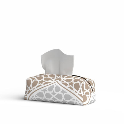Fabric Tissue Box Cover Premium Fabric Tissue Holder With Leather Layer Inside for Home, Office, and Car Durable and Elegant Tissue Dispenser for Standard Tissue Boxes
