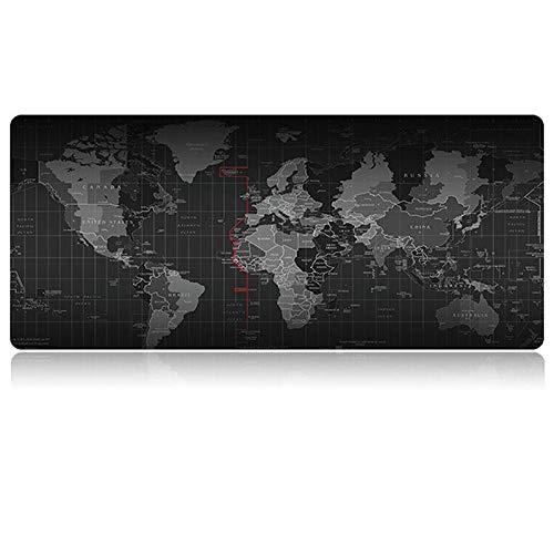 World Map Mouse Pad for PC with Non-Slip Base, Tight and Smooth, Suitable for Any Mouse, Keyboard and Laptop (Large)- Multi Color