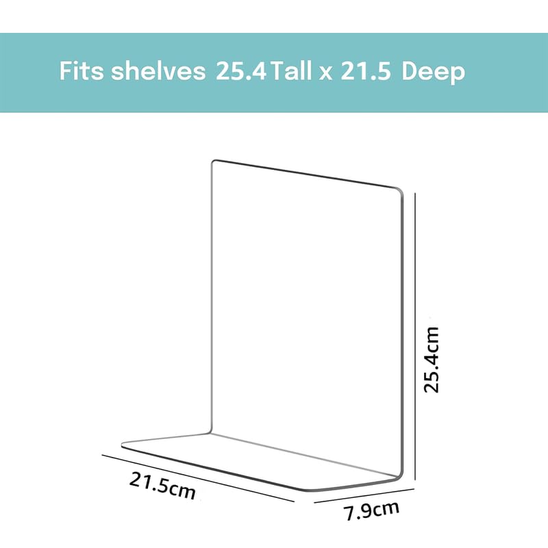 Clear Acrylic Shelf Dividers for Closet Organization 8 Pack, Heavy-Duty, Adjustable Separators for Clothing, Purses & Linens, for Bedroom & Wardrobe