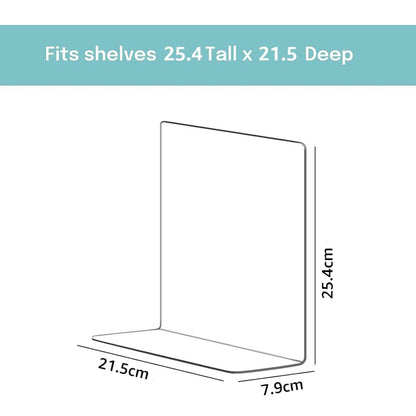 Clear Acrylic Shelf Dividers for Closet Organization 8 Pack, Heavy-Duty, Adjustable Separators for Clothing, Purses & Linens, for Bedroom & Wardrobe
