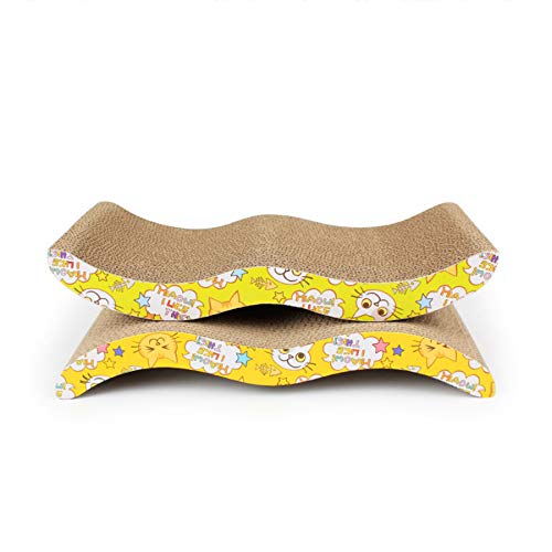 ANTOLE Cat Scratcher Cardboard Scratching Pads for Cats Meow Scratch Board with a Curved Wave Design - Satisfy Your kitty's Natural Scratching Instinct Made of Environmental Friendly Material