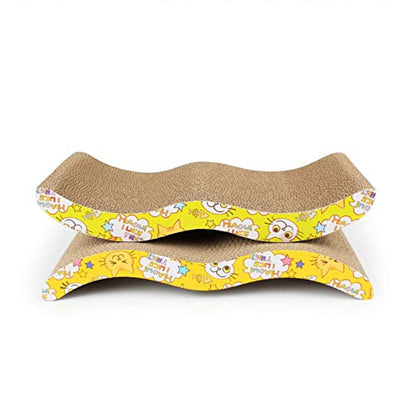 ANTOLE Cat Scratcher Cardboard Scratching Pads for Cats Meow Scratch Board with a Curved Wave Design - Satisfy Your kitty's Natural Scratching Instinct Made of Environmental Friendly Material