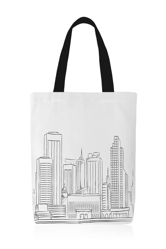 Canvas City Junior Tote Bag, a DIY Craft Kit for Kids in Black & White, 32x45 cm, includes a Reusable Bag and Coloring Set, a Fun and Creative Educational Activity for Children