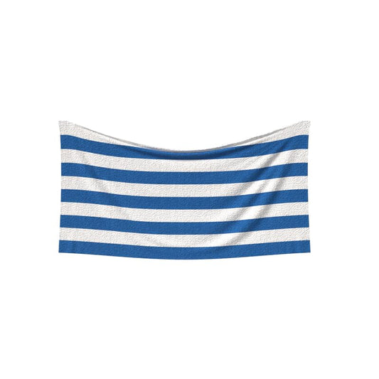 Blue Strips Beach Towel, a Soft and Absorbent Towel for Adults and Kids, 70x140 cm, Blue & White, a Quick-Drying and Sand-Resistant Towel for the Beach, Pool, Travel, or Yoga