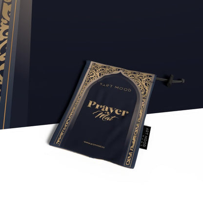 Al-Hedaya Waterproof Prayer Mat, a Durable Rug in Blue & Gold from Wipeable Material, 68x117 cm, for Comfortable Prayer, a Stylish Salah Mat for Outdoor, Indoor, and Travel Use