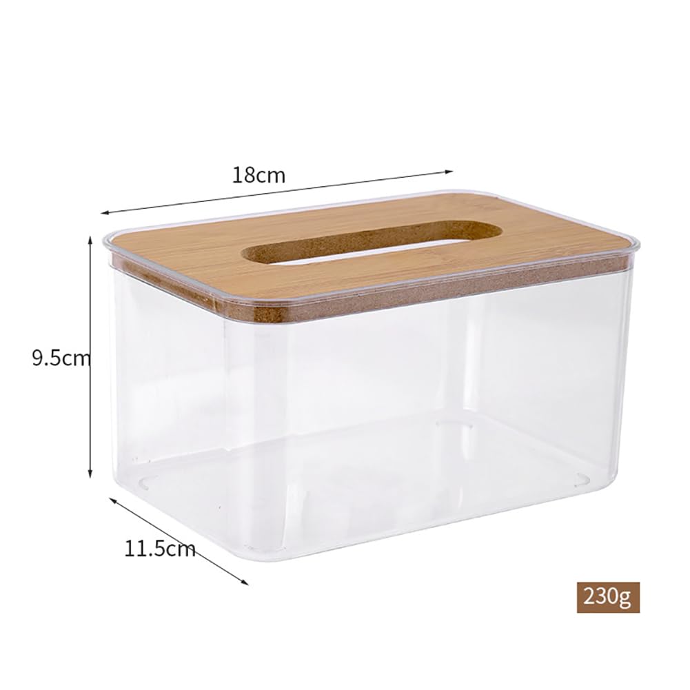 GSHLLO Clear Acrylic Tissue Box Dryer Sheet Dispenser Rectangle Tissue Holder Cover Countertop Napkin Organizer Bathroom Facial Napkin Case for Office Room