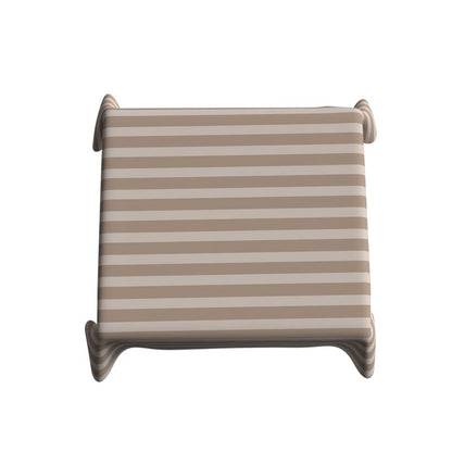 Lines Waterproof Tablecloth in Beige & White, a 140x140 cm Square Table Cover made of Minimalist Spillproof Polyester, a Chic Stain-Resistant Protector for Modern Dining Tables