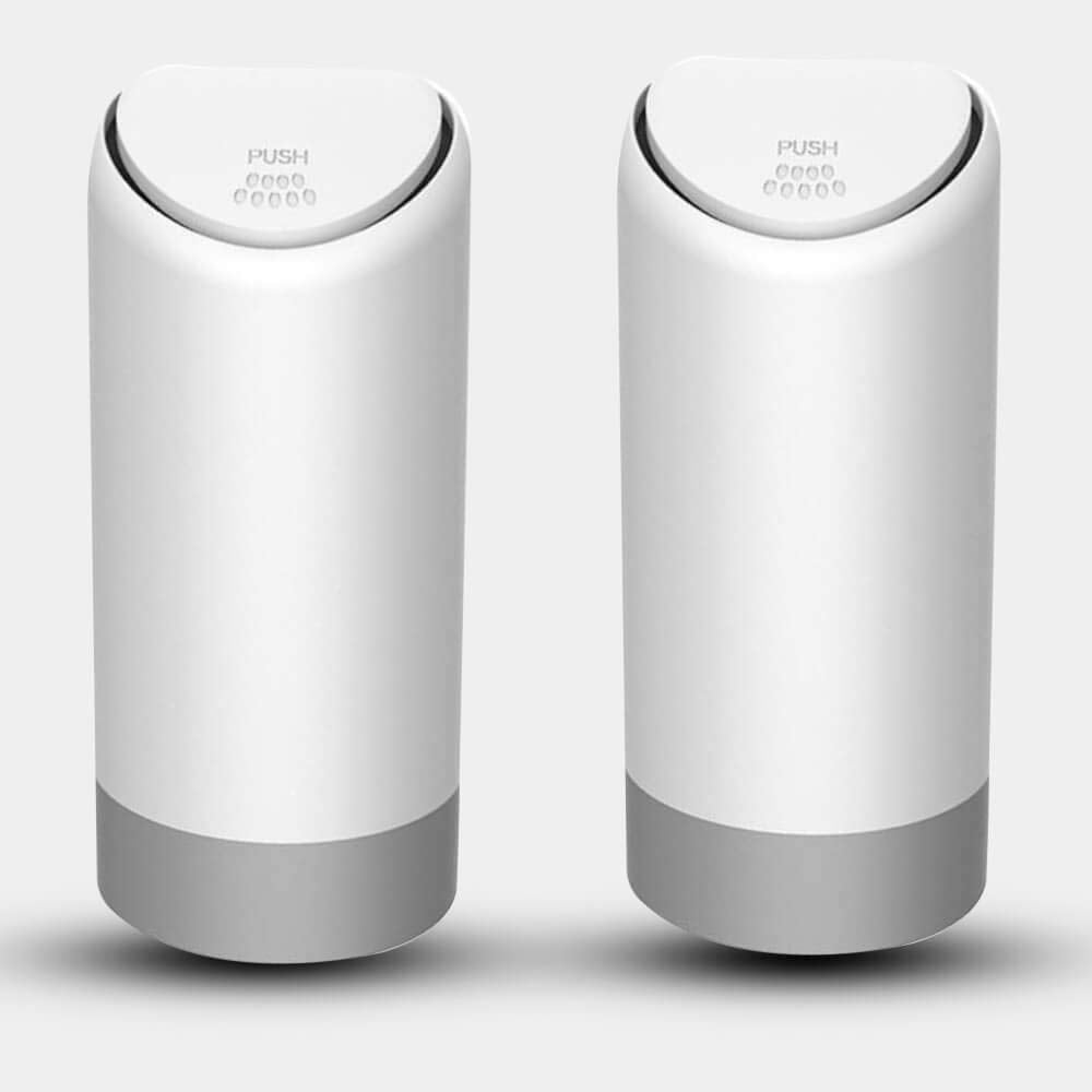 Fiexco Car Trash Can, Mini Silicone Car Accessories with lid, 100% Waterproof Automotive and Bedroom Organizer Garbage Can for Vehicle, Bedroom, and Office (White)