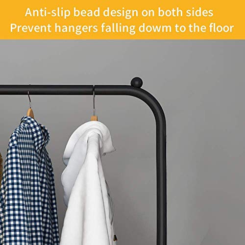1pc metal garment rack multipurpose clothes rack with bottom shelf/coat jacket hanger for home bedroom storage organizer unique display stand (black / 150 x 110 x 40cm)