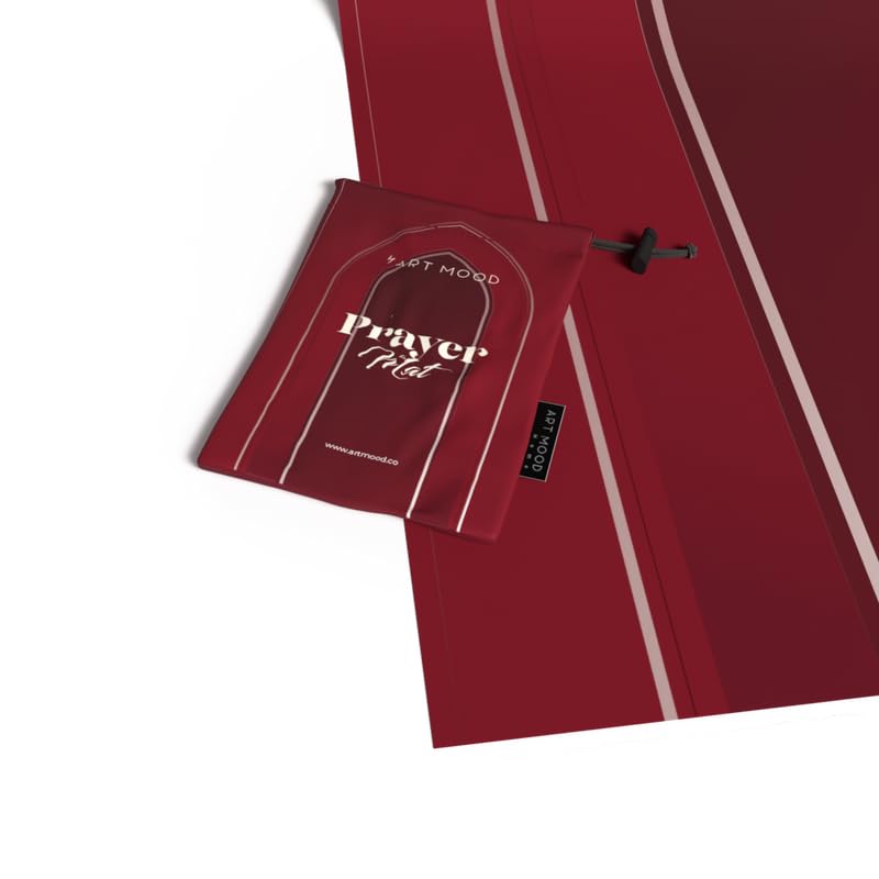 Al-Taqwa Waterproof Prayer Mat, a Durable Rug in Red made from Easy-to-Clean Material, 68x117 cm, for Comfortable Prayer, a Portable Salah Mat for Outdoor, Indoor, and Travel Use