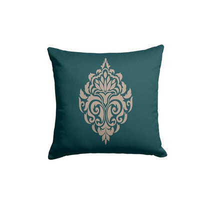 Canvas Damask Green Cushion Cover, a durable decorative pillow with a sophisticated pattern in a calming green, 40x40 cm, perfect for adding a touch of traditional elegance to any room