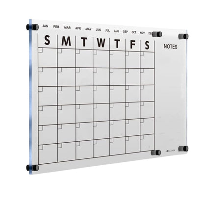 Acrylic Dry Erase Calendar for Wall, 58 x 40 CM, Clear Acrylic White Board Calendar for Home and Office, Stylish & Functional Wall Calendar