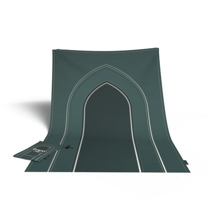 Waterproof Prayer Mat in a deep Dark Green, 68x117 cm, a durable and practical rug perfect for all conditions, easy to clean and ideal for outdoor use, travel, or daily prayers