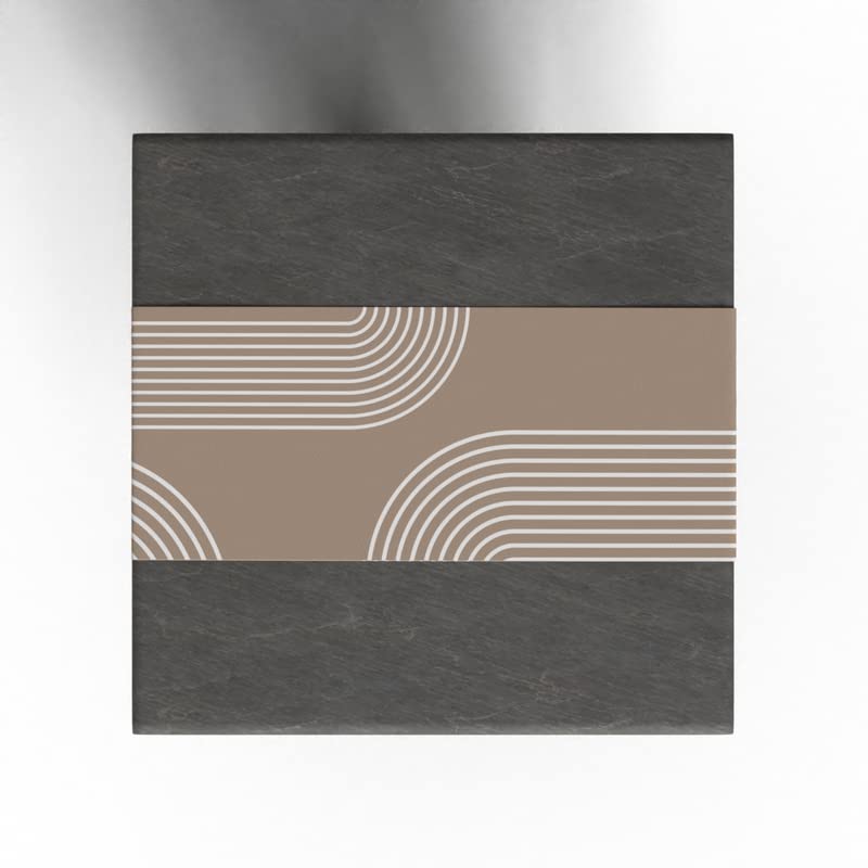 Lynn Canvas Table Runner in Beige & Blue, a 35x140 cm durable decorative centerpiece with a subtle and sophisticated modern pattern, perfect for a chic, minimalist, or contemporary table