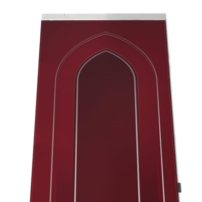 Al-Taqwa Velvet Prayer Mat, a Luxurious Islamic Rug in Red made from Soft Velvet Material, 68x117 cm, for Comfortable Prayer, a Salah Mat Ideal for Home, Mosque, or as a Travel Janamaz
