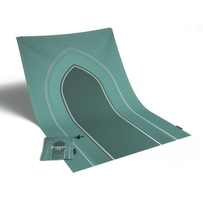 Al-Taqwa Waterproof Prayer Mat, a Durable Rug in Green made from Easy-to-Clean Material, 68x117 cm, for Comfortable Prayer, Ideal for Outdoor, Indoor, and Travel Use, Washable Salah Mat