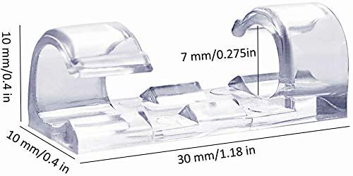 SYGA 40-Piece Transparent Cable Clips Organizer Drop Wire Holder Cord Management System
