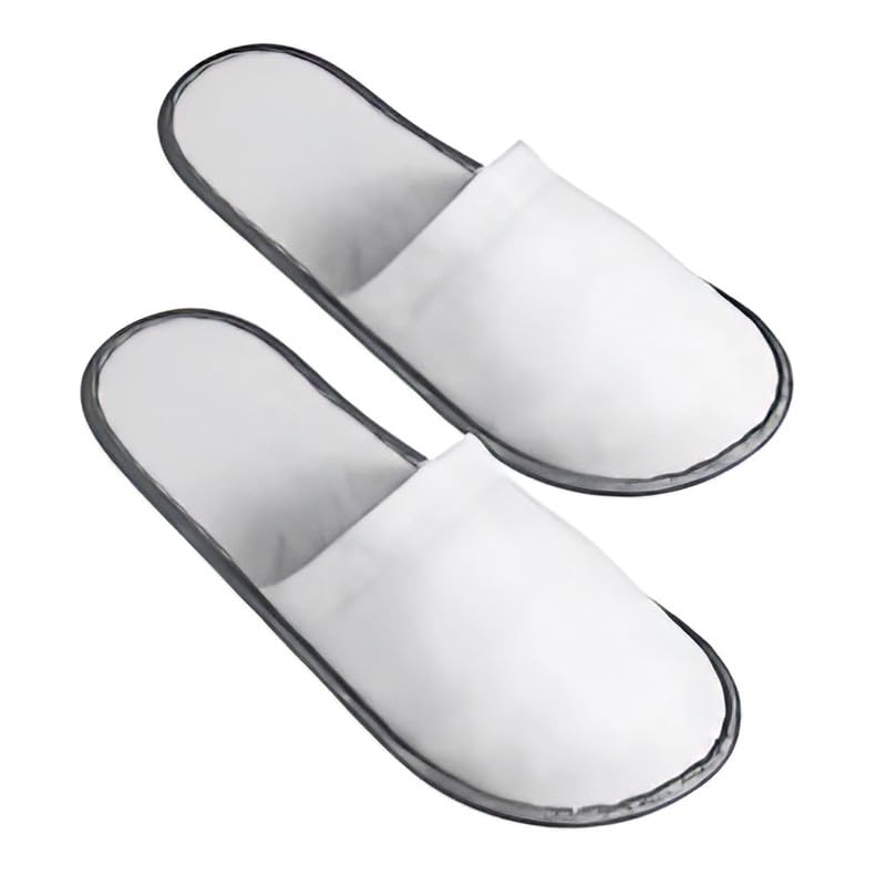 INtex HOME Non Slip Hotel Slippers - Disposable Spa Slippers with Anti-Slip Sole Comfortable and Hygienic Guest Slippers for Hotel Spa and Travel - 2 Pairs, One Size