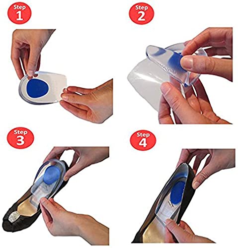 Pedimend Silicone Gel Heel Cups | Plantar Fasciitis Cushion Inserts | Alleviate Ankle Muscle Fatigue | Shock Absorber Insoles | Heel Spur Care | Foot Care Pads (UK 6.5-13.0)