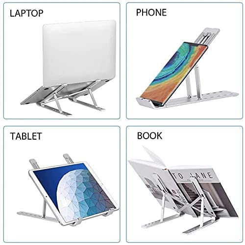 X-model adjustable 6 speed aluminium portable foldable ergonomic heat dissipated 10" - 15.6" laptop/notebook stand for MacBook Hp Lenovo Samsung Sony & more (Silver)