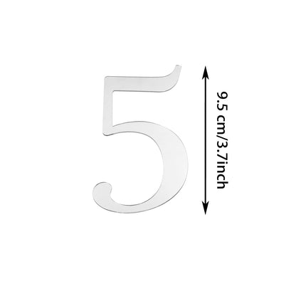 Acrylic Number Cake Toppers, Mirror Finish 0–9 Picks, 9.5 cm Height, Ideal for Birthday Wedding Graduation Anniversary Decorations