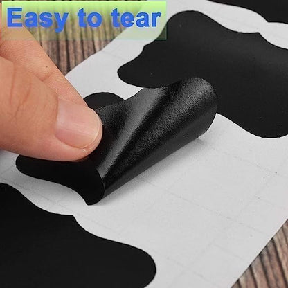 Waterproof Reusable Sticker Labels Roll With White Removable Chalk Marker Practical For Spice Jars And Canisters Set Of 56 Pieces - Black