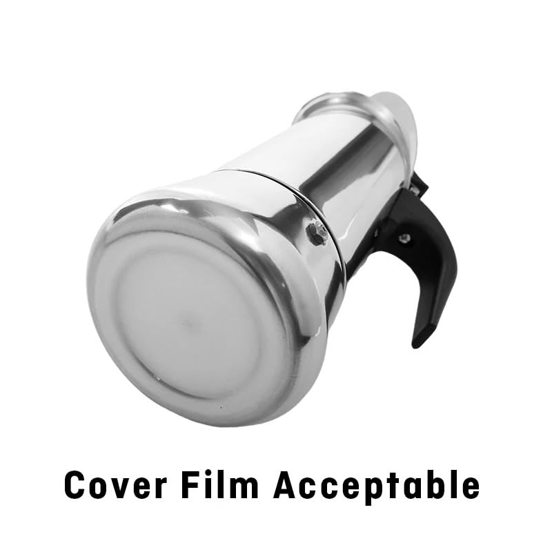 Mckaka Stovetop Espresso Maker, Small Italian Moka Pot, Cafe Maker for Coffee, Cappuccino and Latte, Stainless Steel, 200 ml / 7 oz/ 4 Cups (espresso cup= 50 ml)