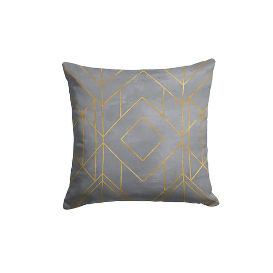 Luxury Velvet Cushion Cover in "Golds Grey" design, a plush and soft decorative pillow case with elegant gold accents, 40x40 cm, Grey & Gold, perfect for a glamorous sofa or bedroom decor