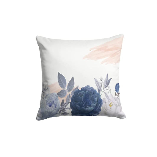 Bloom Cushion Cover in Blue & White, 40x40 cm, a decorative throw pillow with a fresh floral design, perfect for adding a touch of elegance and serenity to your living room or bedroom