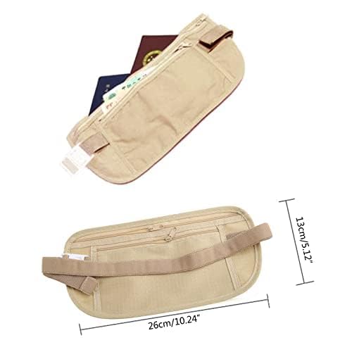 Youngy Upgraded Money Belt for Travel Hidden RFID Security Pouch Anti-Theft Passport Fanny Pack for Men & Women Present Gift money pouches for cash small travel money pouch under clothes for men Khaki