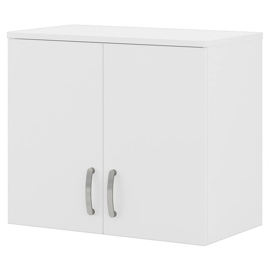 Business Furniture Universal Wall Cabinet in White, 24-inch Wall-Mounted Storage with 2 Doors and 2 Shelves, Commercial-Grade Office or Garage Storage, UNS428WH