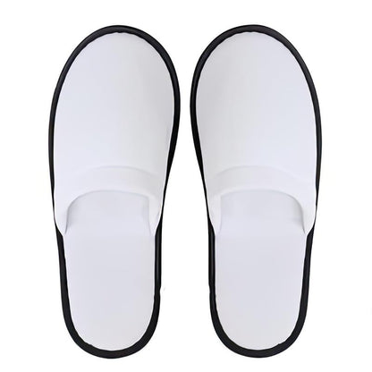 INtex HOME Closed Toe Disposable Slippers - Comfortable and Lightweight Guest Slippers for Hotels Spas and Home - for Men and Women 2 Pairs - White, One Size