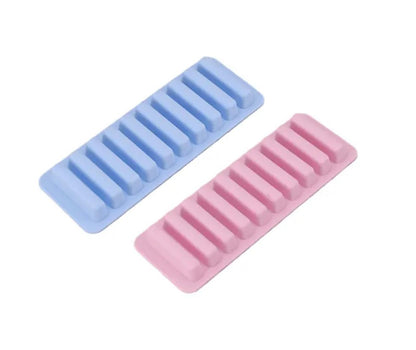 2 Pieces Ice Cube Trays Food Grade Silicone (Blue+Pink)