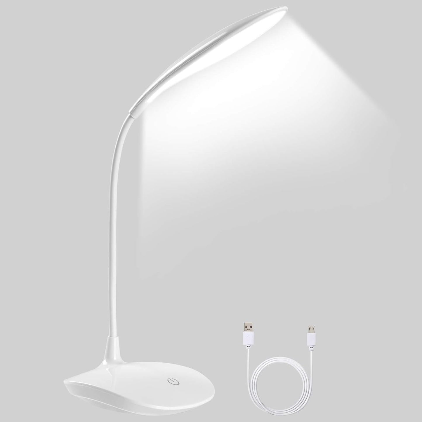 NAGFA SHOP USB Portable Eye-CareTable Lamp, 3 Light Modes Office Gooseneck Lamp, LED Desk Lamp, Touch Control, Used for Study, Drawing Board, Piano, Craft, Study,